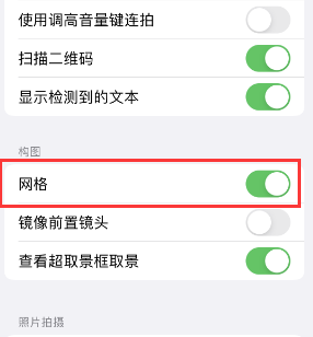 禅城苹果手机维修网点分享iPhone如何开启九宫格构图功能 