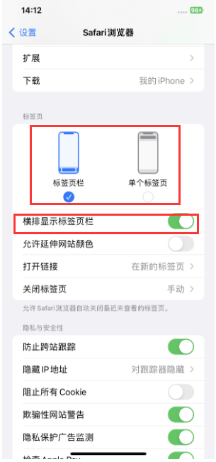 禅城苹果手机维修分享Safari浏览器如何切换标签栏位置 